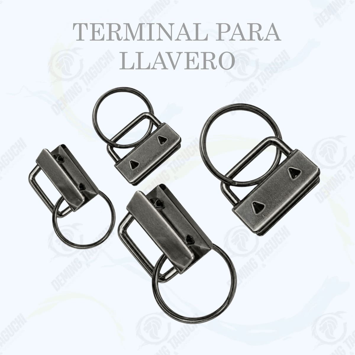Terminal Llavero QUEMADO de 2 cm y 2.5 cm con Argolla | Herraje para Llaveros, Tiradores, Lanyards, Correas, Cintas, Colgantes y Accesorios de Confección