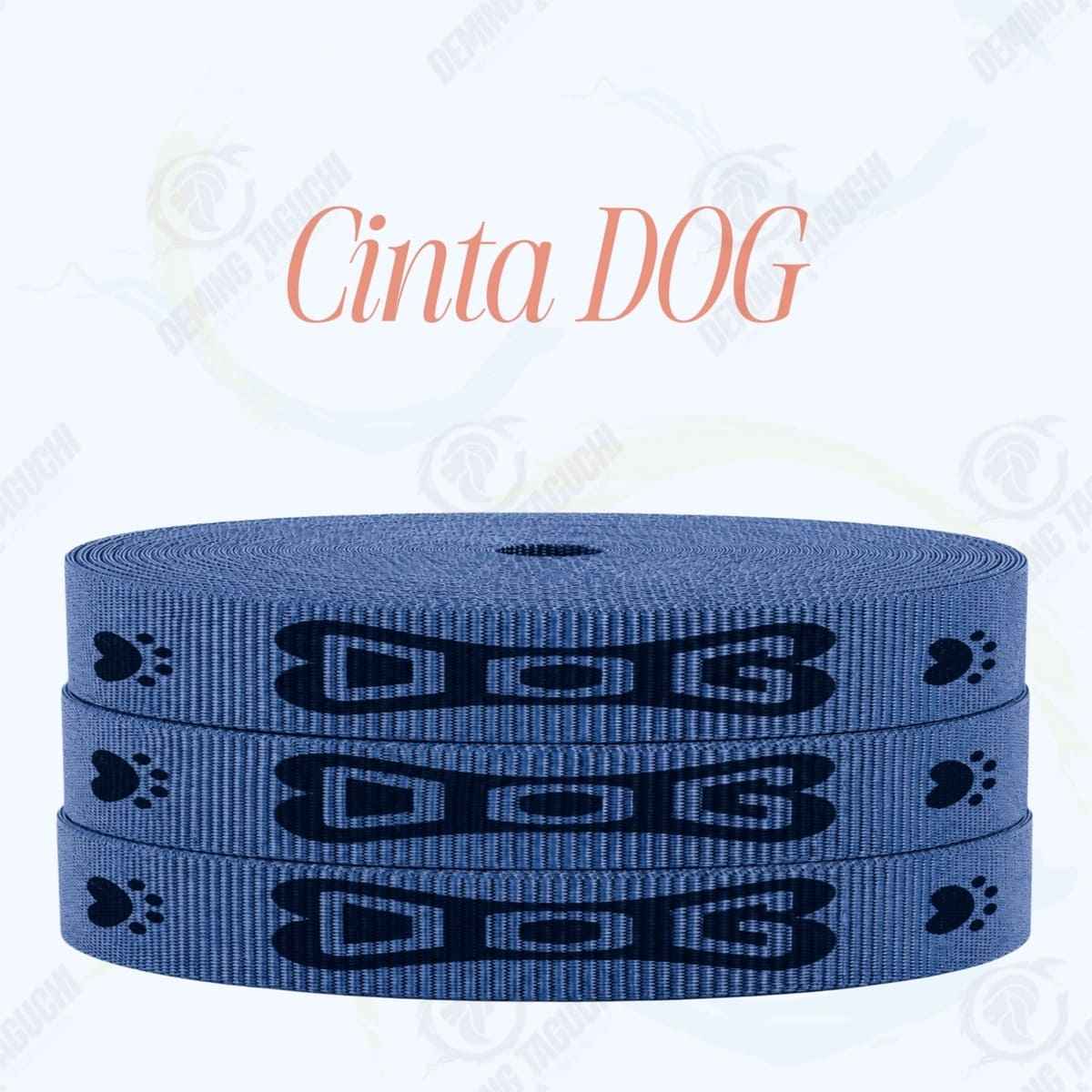 Cinta DOG AZUL con negro _ 1.5 cm, 2 cm y 2.5 cm | Ideal para Correas de Mascotas, Pecheras, Arneses, Collares, Accesorios para Perros y mascotas