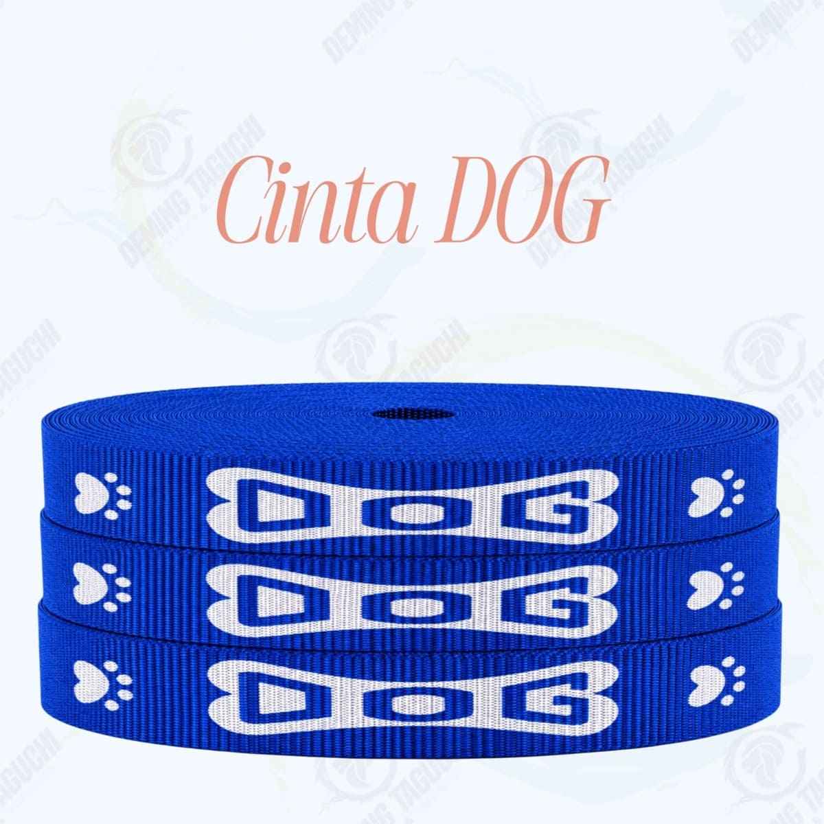 Cinta DOG AZULINO con blanco _ 1.5 cm, 2 cm y 2.5 cm | Ideal para Correas de Mascotas, Pecheras, Arneses, Collares, Accesorios para Perros y mascotas