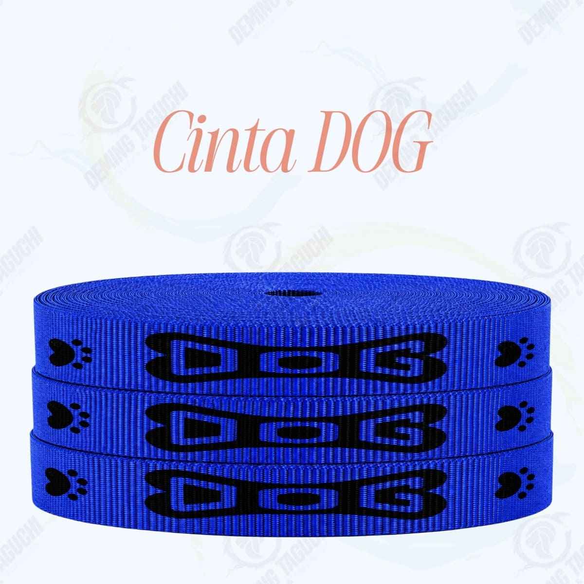 Cinta DOG AZULINO con negro _ 1.5 cm, 2 cm y 2.5 cm | Ideal para Correas de Mascotas, Pecheras, Arneses, Collares, Accesorios para Perros y mascotas