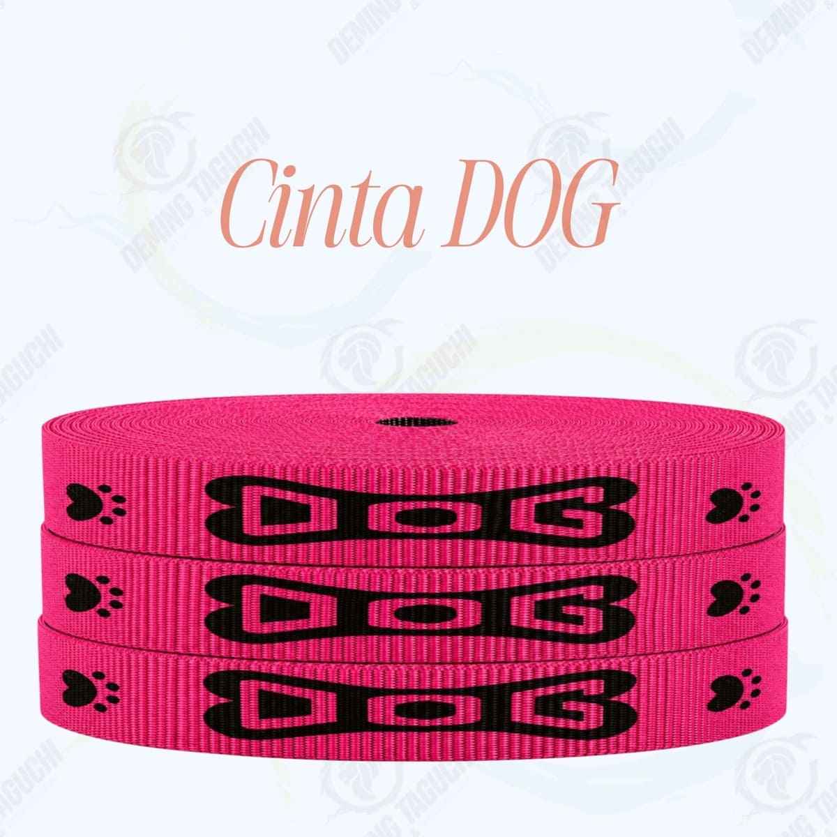 Cinta DOG CORAL con negro _ 1.5 cm, 2 cm y 2.5 cm | Ideal para Correas de Mascotas, Pecheras, Arneses, Collares, Accesorios para Perros y mascotas