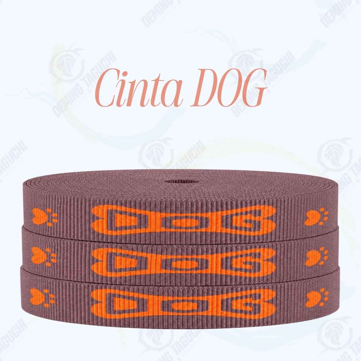 Cinta DOG MARRÓN con anaranjado _ 1.5 cm, 2 cm y 2.5 cm | Ideal para Correas de Mascotas, Pecheras, Arneses, Collares, Accesorios para Perros y mascotas
