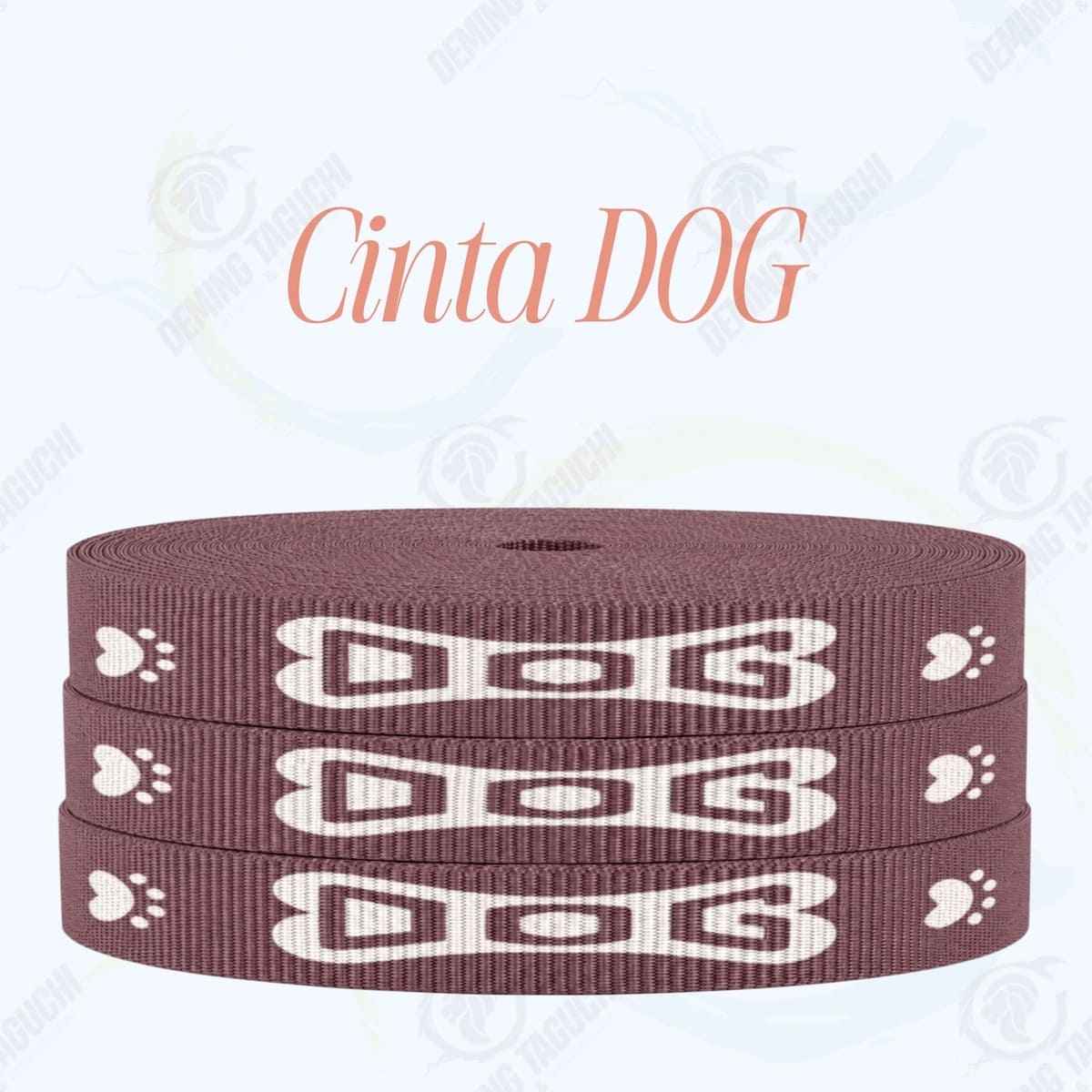 Cinta DOG MARRÓN con blanco _ 1.5 cm, 2 cm y 2.5 cm | Ideal para Correas de Mascotas, Pecheras, Arneses, Collares, Accesorios para Perros y mascotas