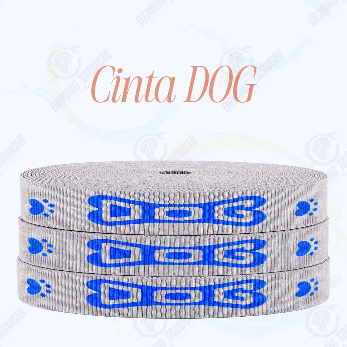 Cinta DOG PLOMO PLATA con azulino _ 1.5 cm, 2 cm y 2.5 cm | Ideal para Correas de Mascotas, Pecheras, Arneses, Collares, Accesorios para Perros y mascotas