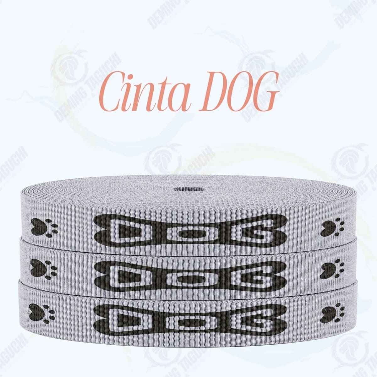 Cinta DOG PLOMO PLATA con negro _ 1.5 cm, 2 cm y 2.5 cm | Ideal para Correas de Mascotas, Pecheras, Arneses, Collares, Accesorios para Perros y mascotas