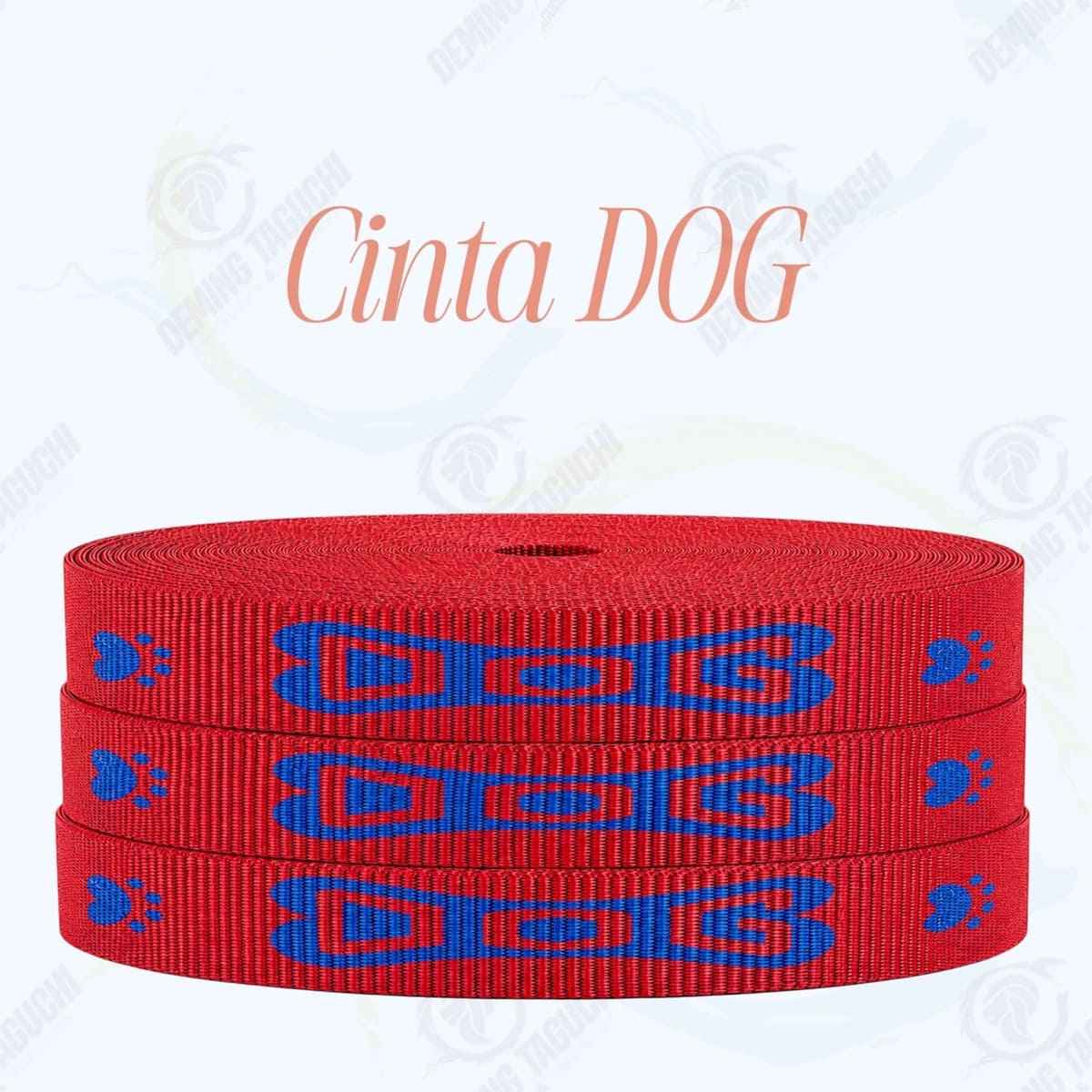 Cinta DOG ROJO con azulino _ 1.5 cm, 2 cm y 2.5 cm | Ideal para Correas de Mascotas, Pecheras, Arneses, Collares, Accesorios para Perros y mascotas