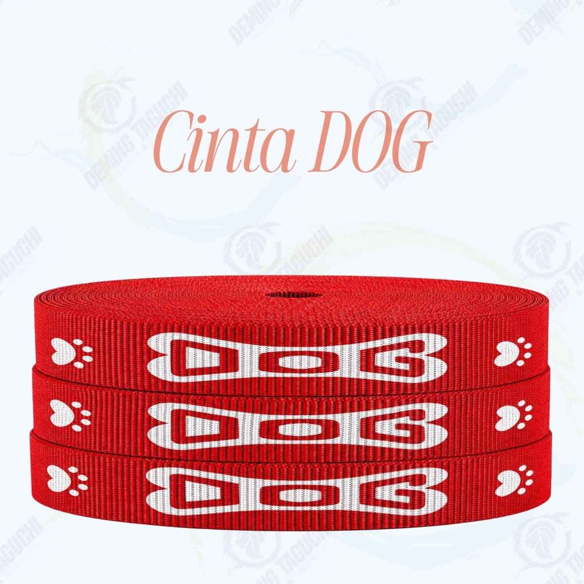 Cinta DOG ROJO con blanco _ 1.5 cm, 2 cm y 2.5 cm | Ideal para Correas de Mascotas, Pecheras, Arneses, Collares, Accesorios para Perros y mascotas