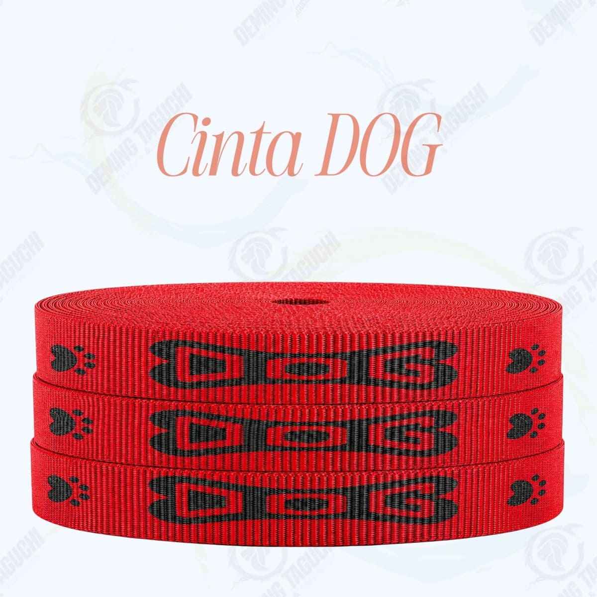 Cinta DOG ROJO con negro _ 1.5 cm, 2 cm y 2.5 cm | Ideal para Correas de Mascotas, Pecheras, Arneses, Collares, Accesorios para Perros y mascotas