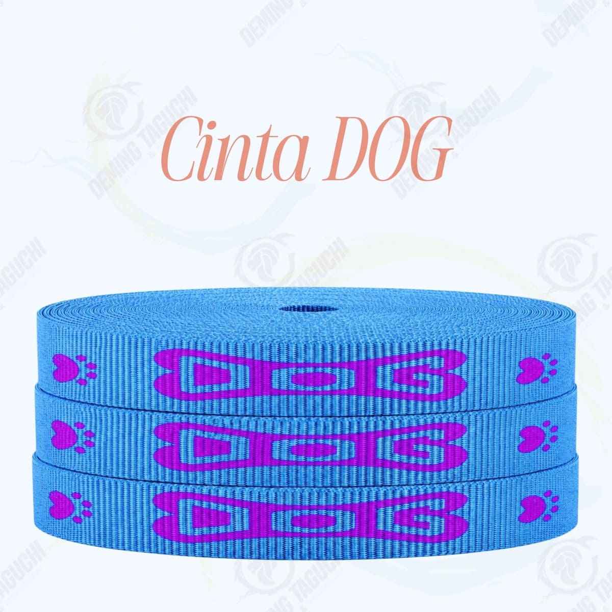 Cinta DOG TURQUESA con fucsia _ 1.5 cm, 2 cm y 2.5 cm | Ideal para Correas de Mascotas, Pecheras, Arneses, Collares, Accesorios para Perros y mascotas