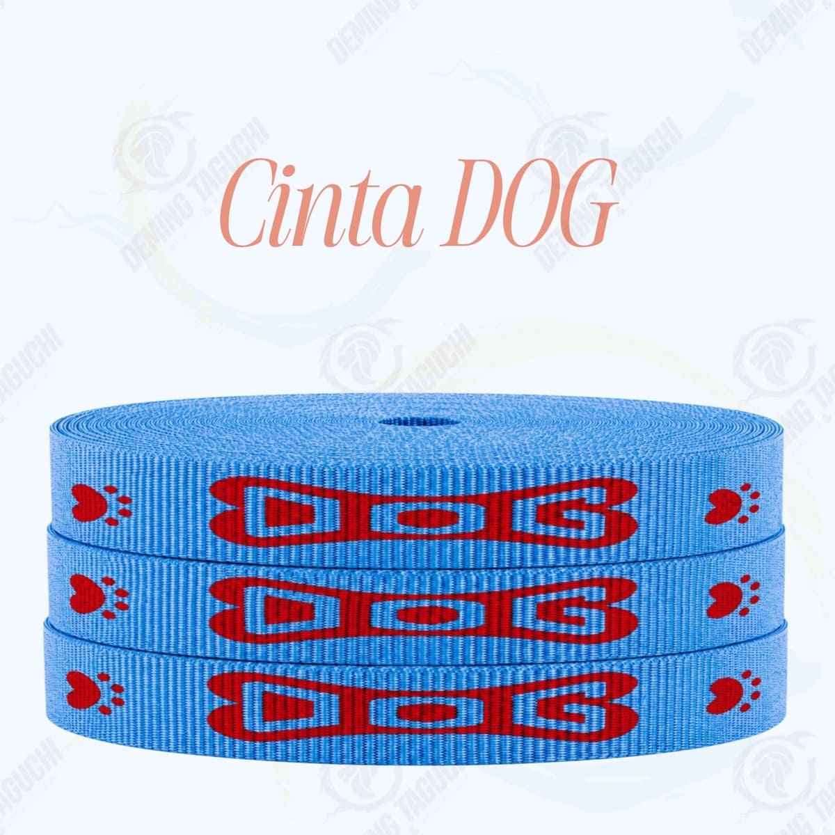 Cinta DOG TURQUESA con rojo _ 1.5 cm, 2 cm y 2.5 cm | Ideal para Correas de Mascotas, Pecheras, Arneses, Collares, Accesorios para Perros y mascotas