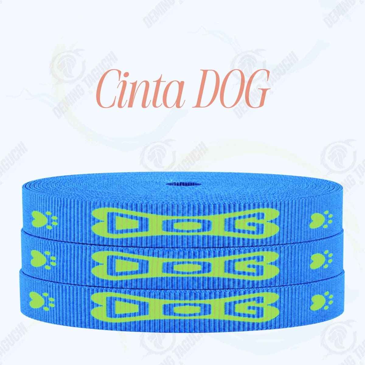 Cinta DOG TURQUESA con verde limón _ 1.5 cm, 2 cm y 2.5 cm | Ideal para Correas de Mascotas, Pecheras, Arneses, Collares, Accesorios para Perros y mascotas