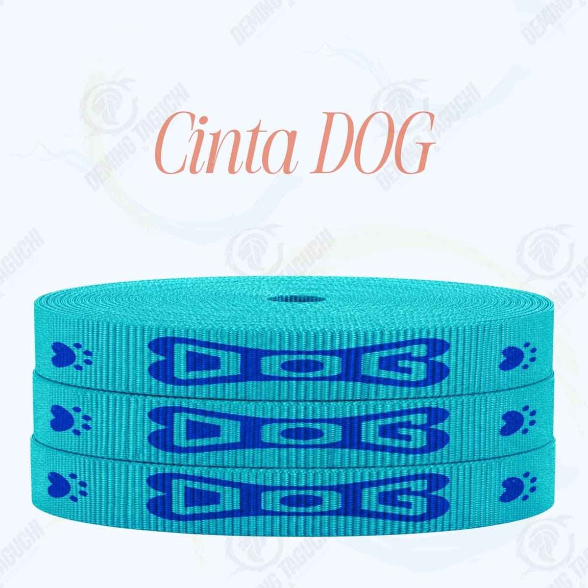 Cinta DOG VERDE AGUA con azulino _ 1.5 cm, 2 cm y 2.5 cm | Ideal para Correas de Mascotas, Pecheras, Arneses, Collares, Accesorios para Perros y mascotas