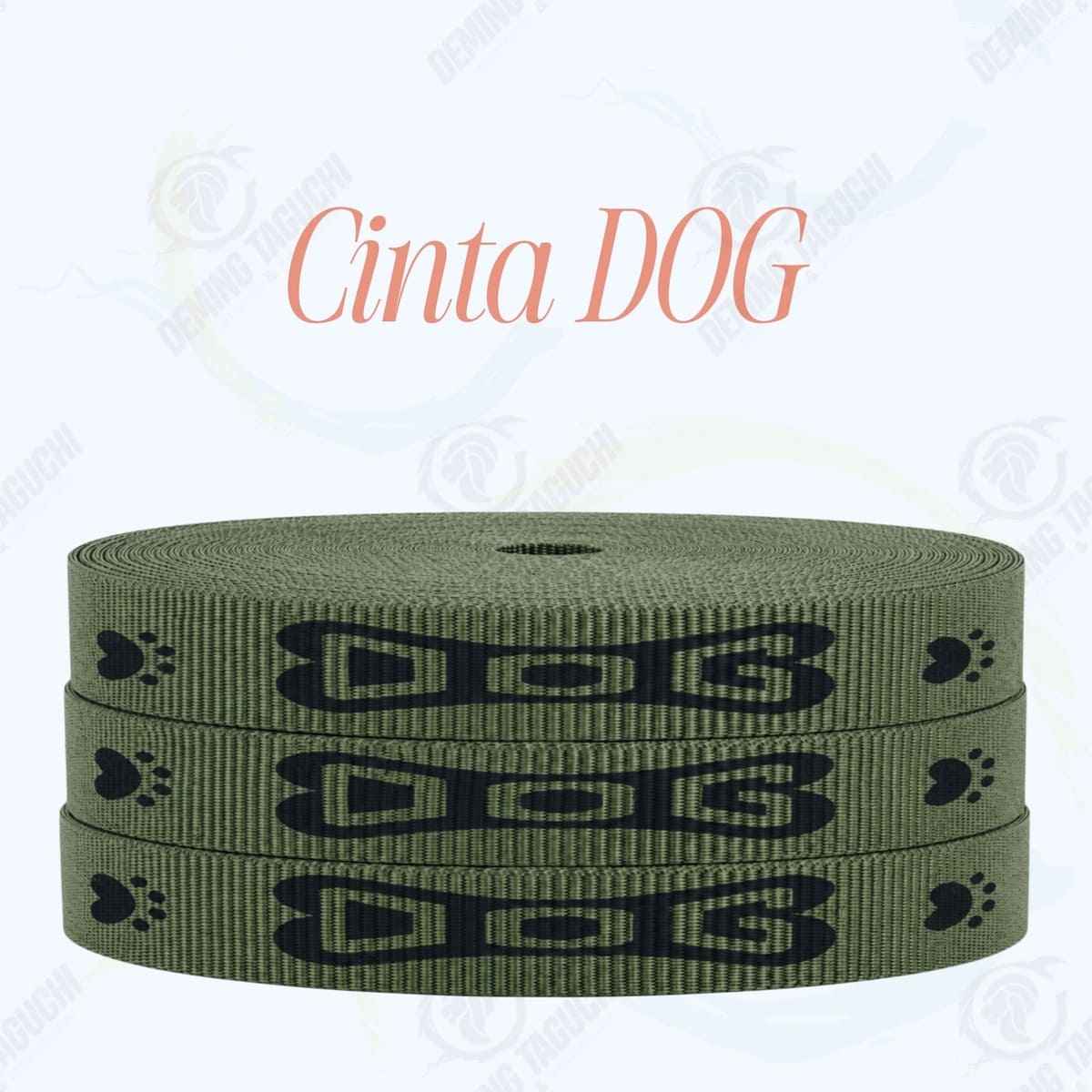 Cinta DOG VERDE MILITAR con negro _ 1.5 cm, 2 cm y 2.5 cm | Ideal para Correas de Mascotas, Pecheras, Arneses, Collares, Accesorios para Perros y mascotas